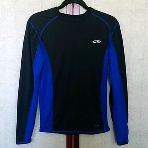 Champion Blue/black long-sleeved stretch tee M